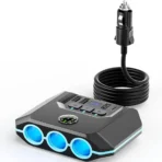 TR52 Car Charger 3 USB 120W 22.5W Super Fast Charge Digital Display Cigarette Lighter QC3.0 PD 30W 3 Sockets Car Charger - Image 3