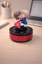 Solar Powered Rotating Couple Showpiece with Aroma Diffuser Bottle – Romantic Dashboard & Home Decor - Image 3